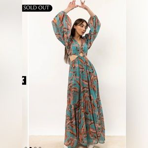 NWT Flying Tomato tropical cutout maxi dress size small